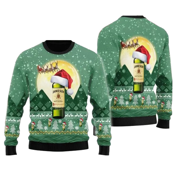 Santa Claus Sleigh Jameson Ugly Sweater – Moonbestprint