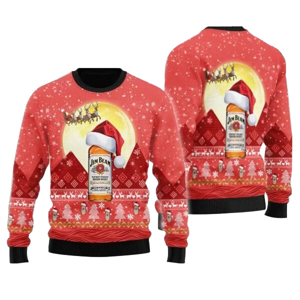Santa Claus Sleigh Jim Beam Ugly Sweater – Moonbestprint