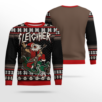 Santa Claus Sleigher Black Ugly Sweater – Moonbestprint