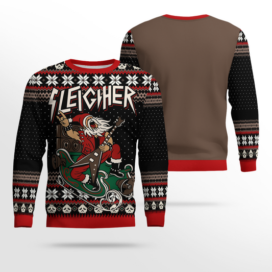Santa Claus Sleigher Black Ugly Sweater – Moonbestprint