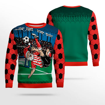 Santa Football Soccer Ugly Christmas Sweater – Moonbestprint