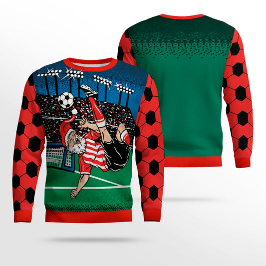 Santa Football Soccer Ugly Christmas Sweater – Moonbestprint