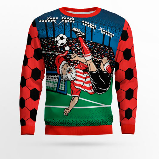Santa Football Soccer Ugly Christmas Sweater – Moonbestprint