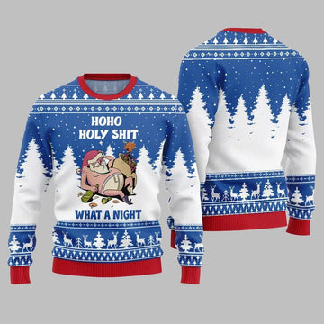 Santa Holy Shit What A Night Ugly Sweater Christmas 2026 - Moonbestprint