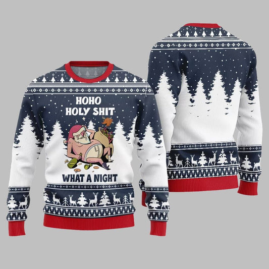 Santa Holy Shit What A Night Ugly Sweater Christmas 2026 - Moonbestprint
