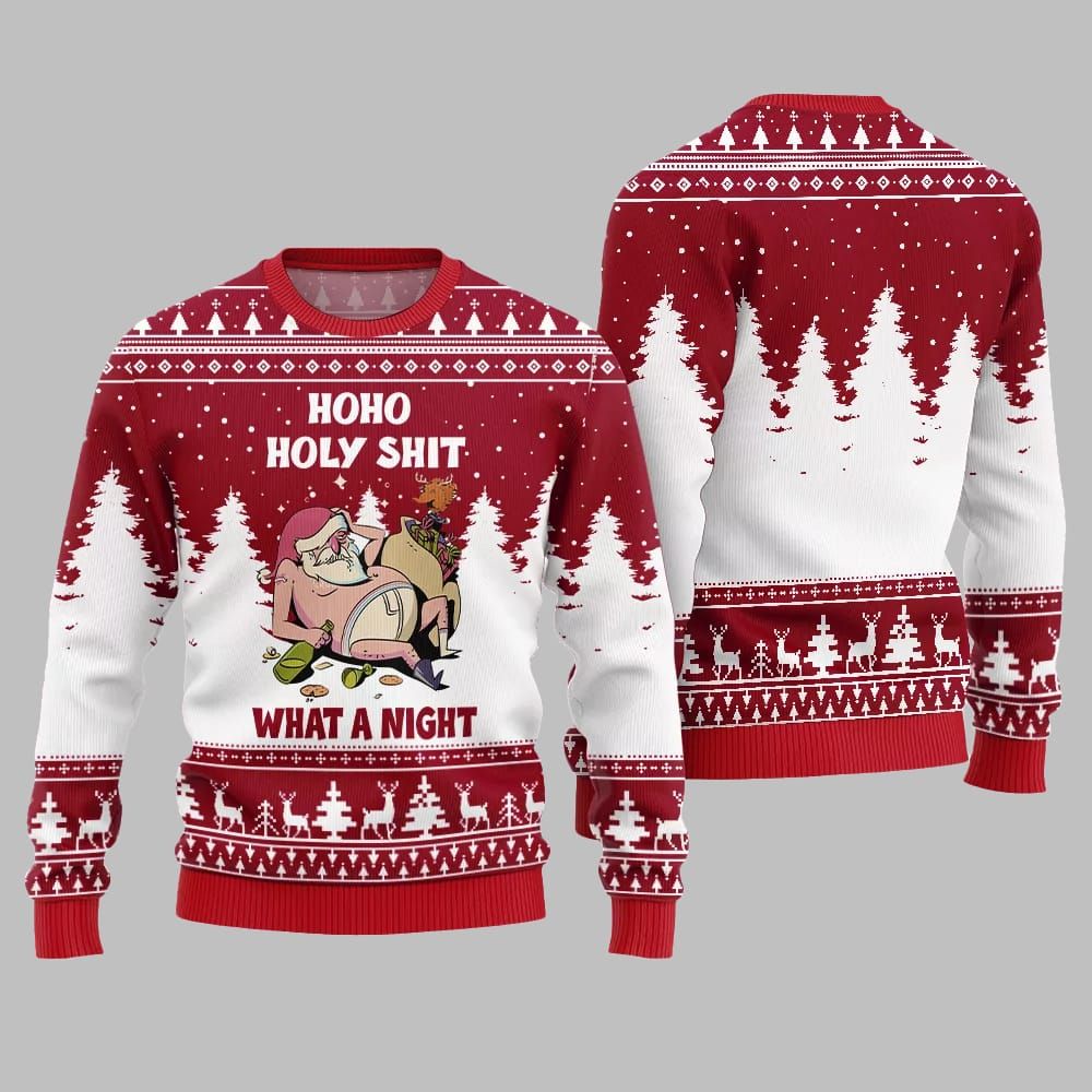 Santa Holy Shit What A Night Ugly Sweater Christmas 2026 - Moonbestprint