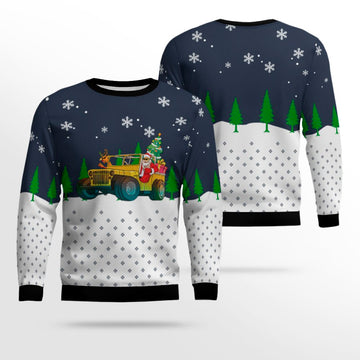 Santa Jeep Xmas Ugly Sweater 2025 – Moonbestprint