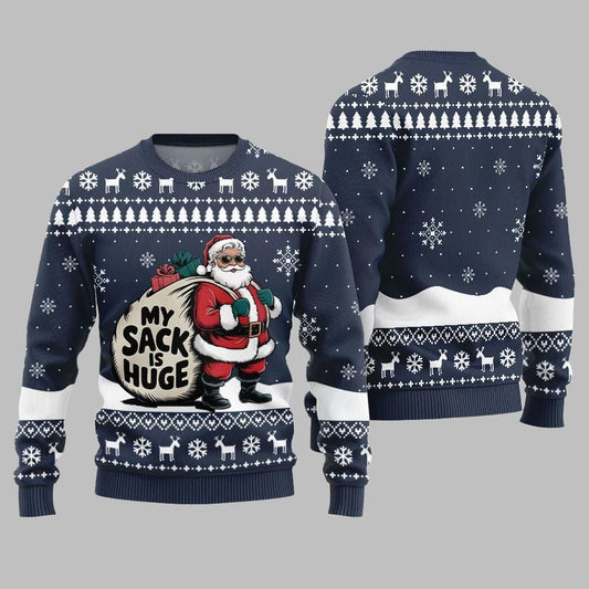 Santa My Sack Is Huge Ugly Sweater Christmas 2026 - Moonbestprint