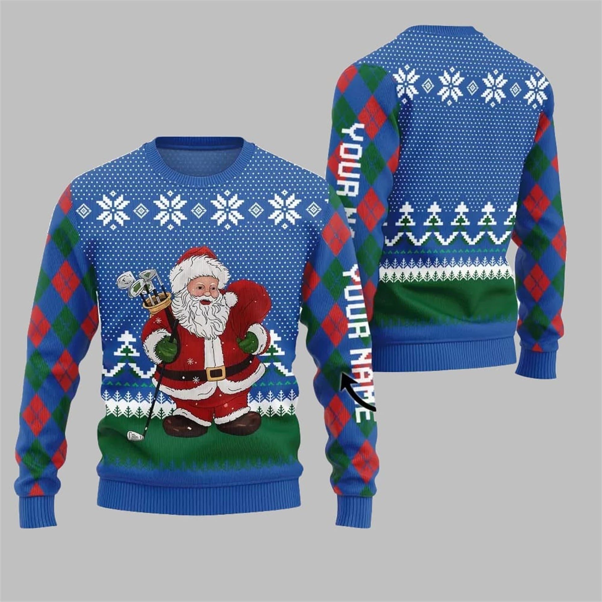 Santa Playing Golf Ugly Sweater 2026 Christmas - Moonbestprint