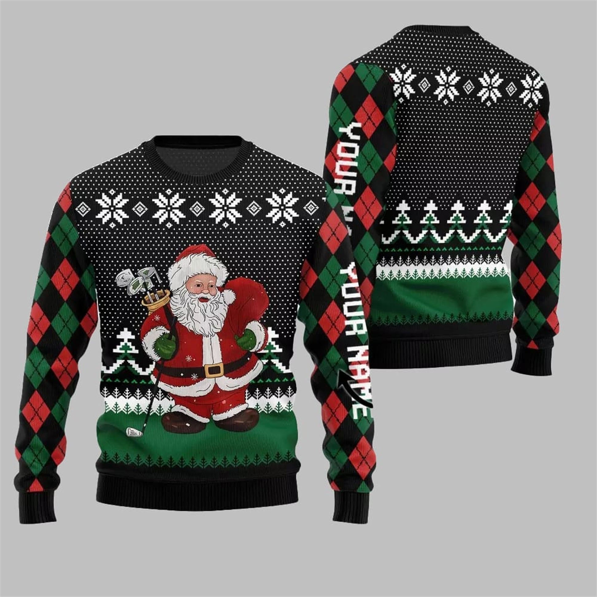 Santa Playing Golf Ugly Sweater 2026 Christmas - Moonbestprint