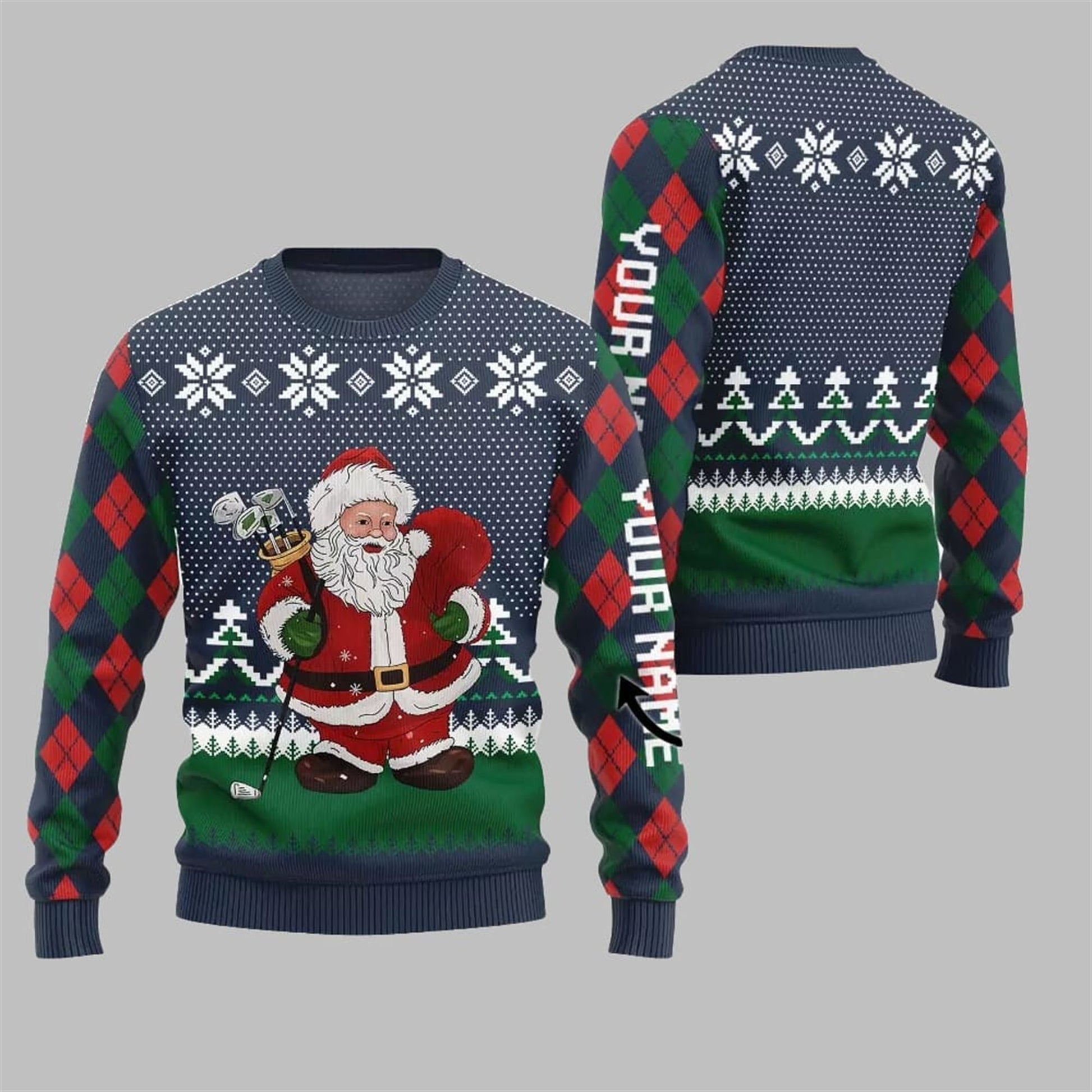 Santa Playing Golf Ugly Sweater 2026 Christmas - Moonbestprint