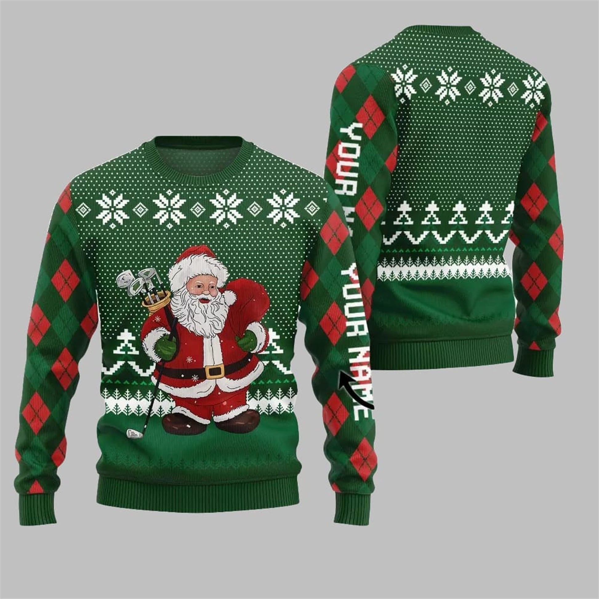 Santa Playing Golf Ugly Sweater 2026 Christmas - Moonbestprint