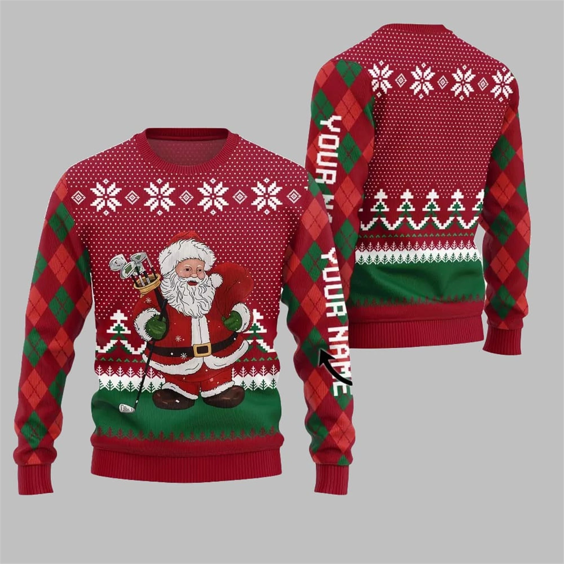 Santa Playing Golf Ugly Sweater 2026 Christmas - Moonbestprint