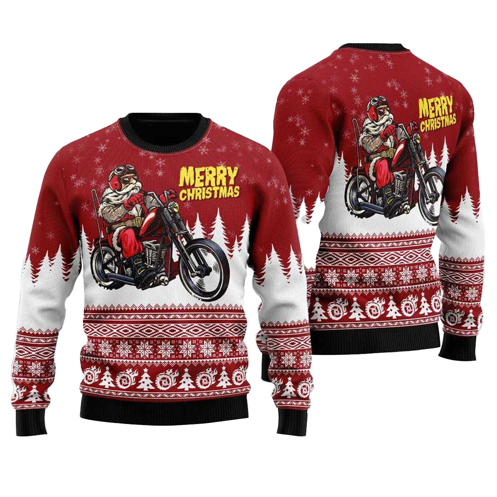 Santa Riding Funny Ugly Christmas Sweater – Moonbestprint