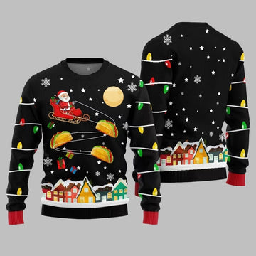 Santa Taco Sleigh Ugly Sweater Christmas 2026 - Moonbestprint