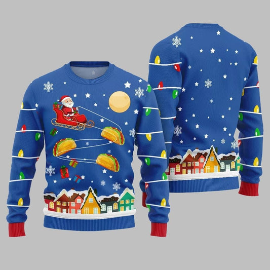 Santa Taco Sleigh Ugly Sweater Christmas 2026 - Moonbestprint