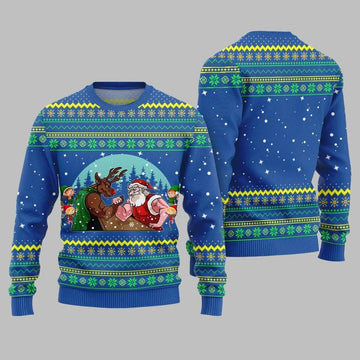 Santa Vs Reindeer Arm Wrestling Ugly Sweater Christmas 2026 - Moonbestprint