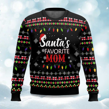 2026 Santa’s Favorite Mom Ugly Christmas Sweater Moonbestprint