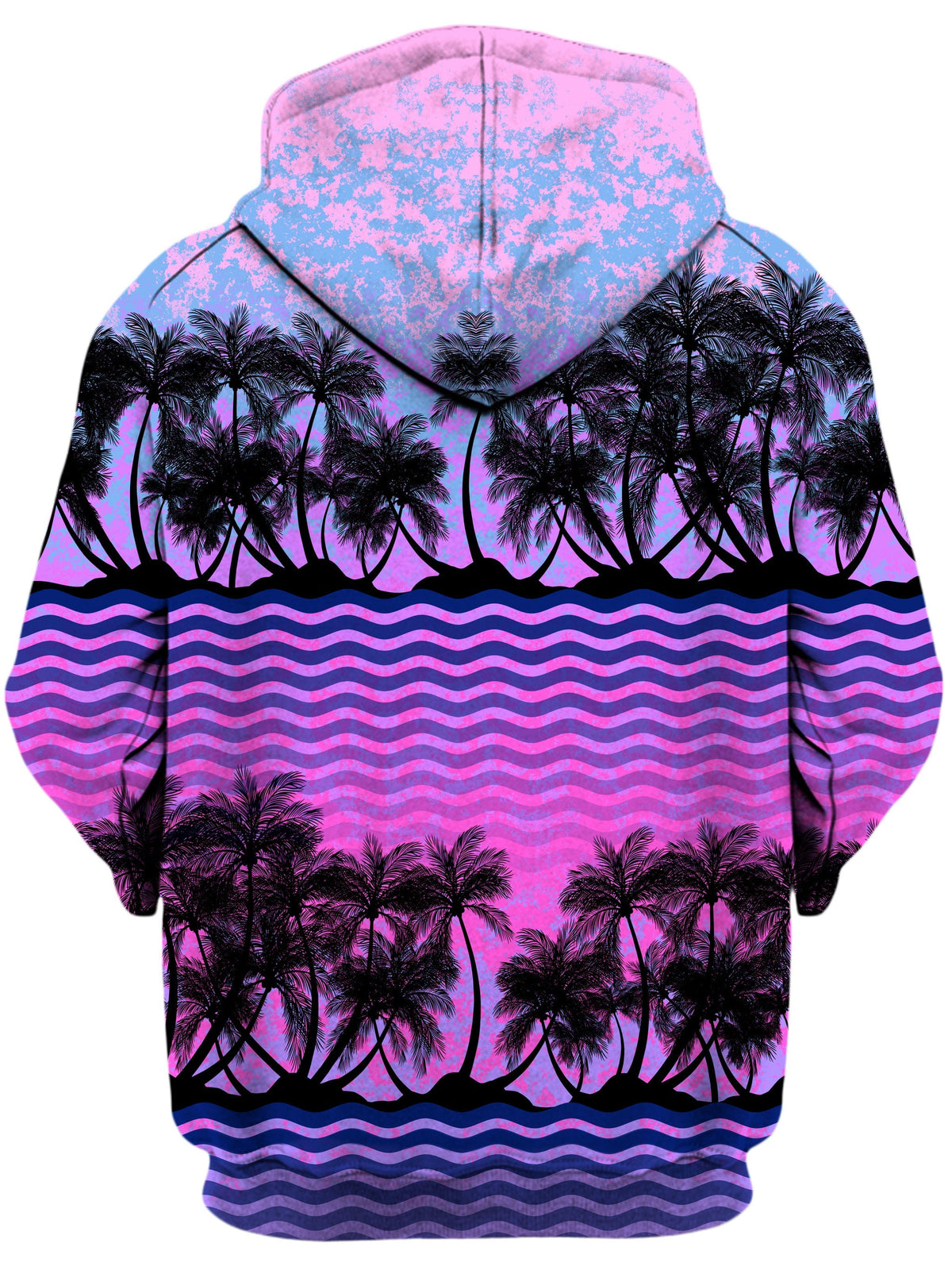 Paradise Palm Trees Unisex Zip-Up Hoodie -Moonbestprint