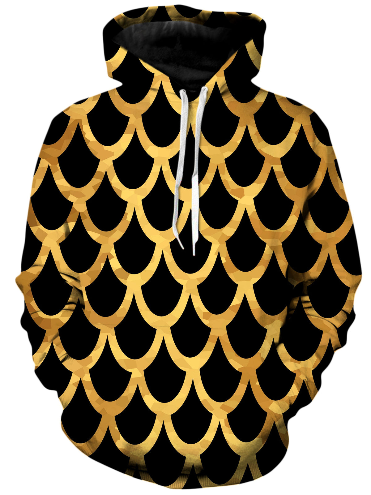 Mermaid Scales Gold Unisex Hoodie -Moonbestprint