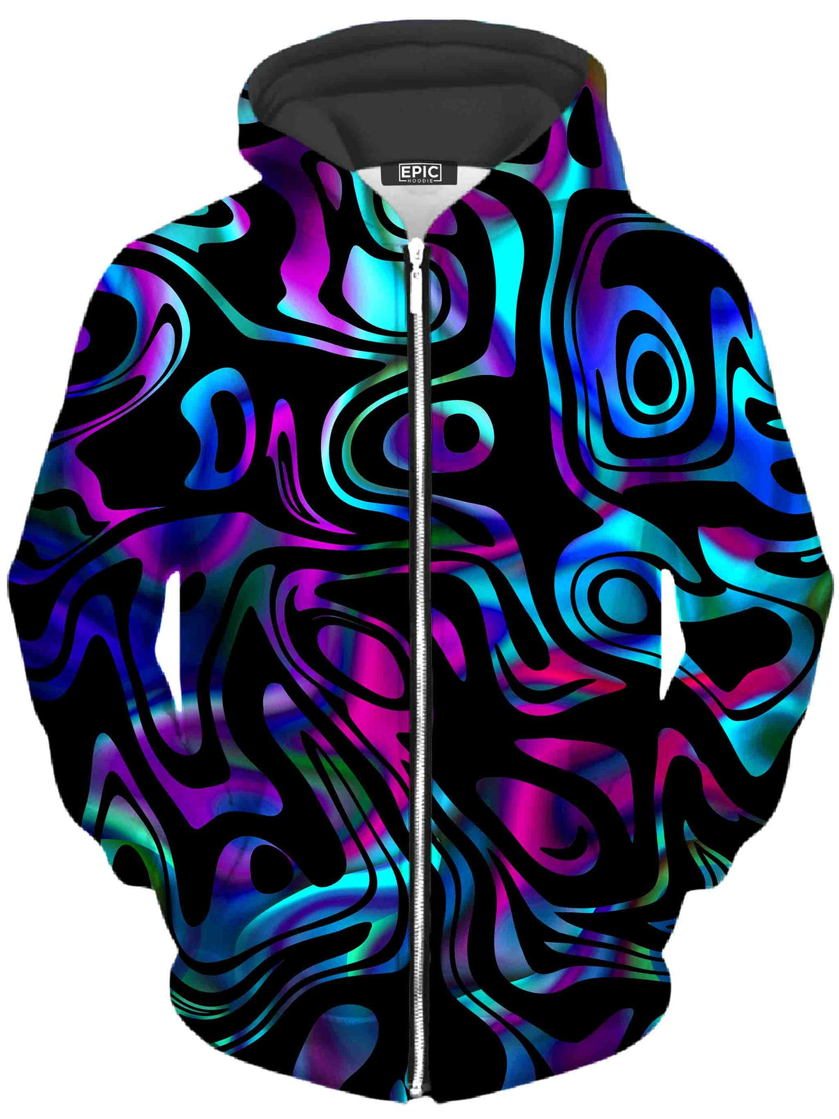 Dynamic Blues Unisex Zip-Up Hoodie -Moonbestprint