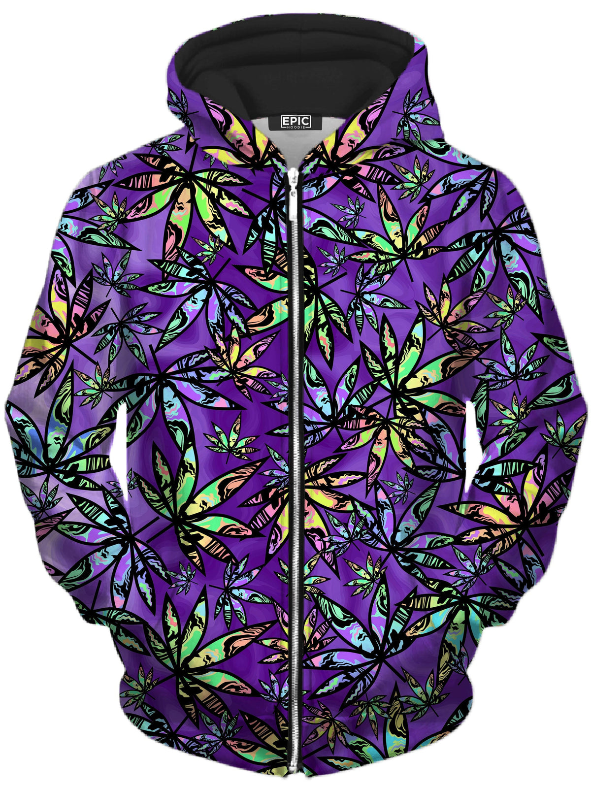 Cannabis Cascade Unisex Zip-Up Hoodie -Moonbestprint