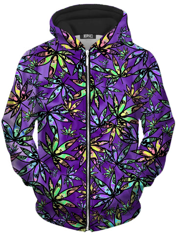 Cannabis Cascade Unisex Zip-Up Hoodie -Moonbestprint