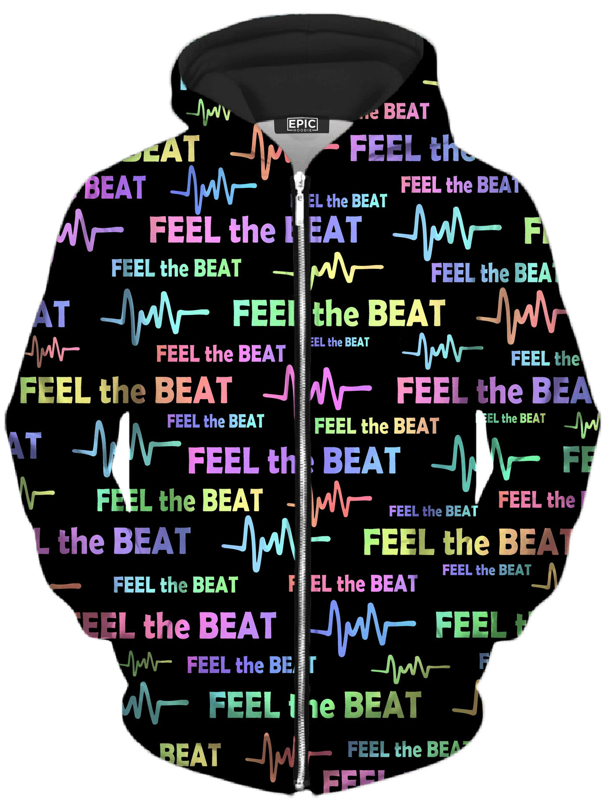 Feel the Beat Unisex Zip-Up Hoodie -Moonbestprint