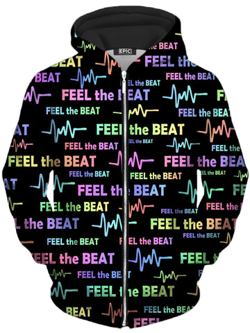 Feel the Beat Unisex Zip-Up Hoodie -Moonbestprint