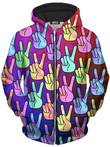 Hippy Trippy Unisex Zip-Up Hoodie -Moonbestprint