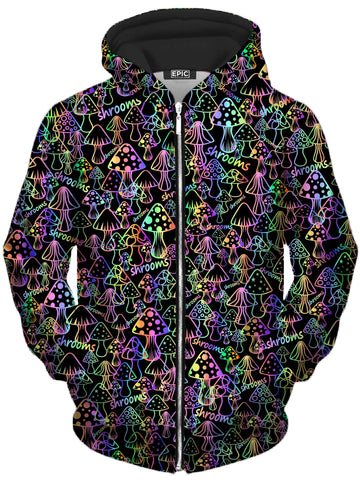 Psychedelic Shrooms Unisex Zip-Up Hoodie -Moonbestprint