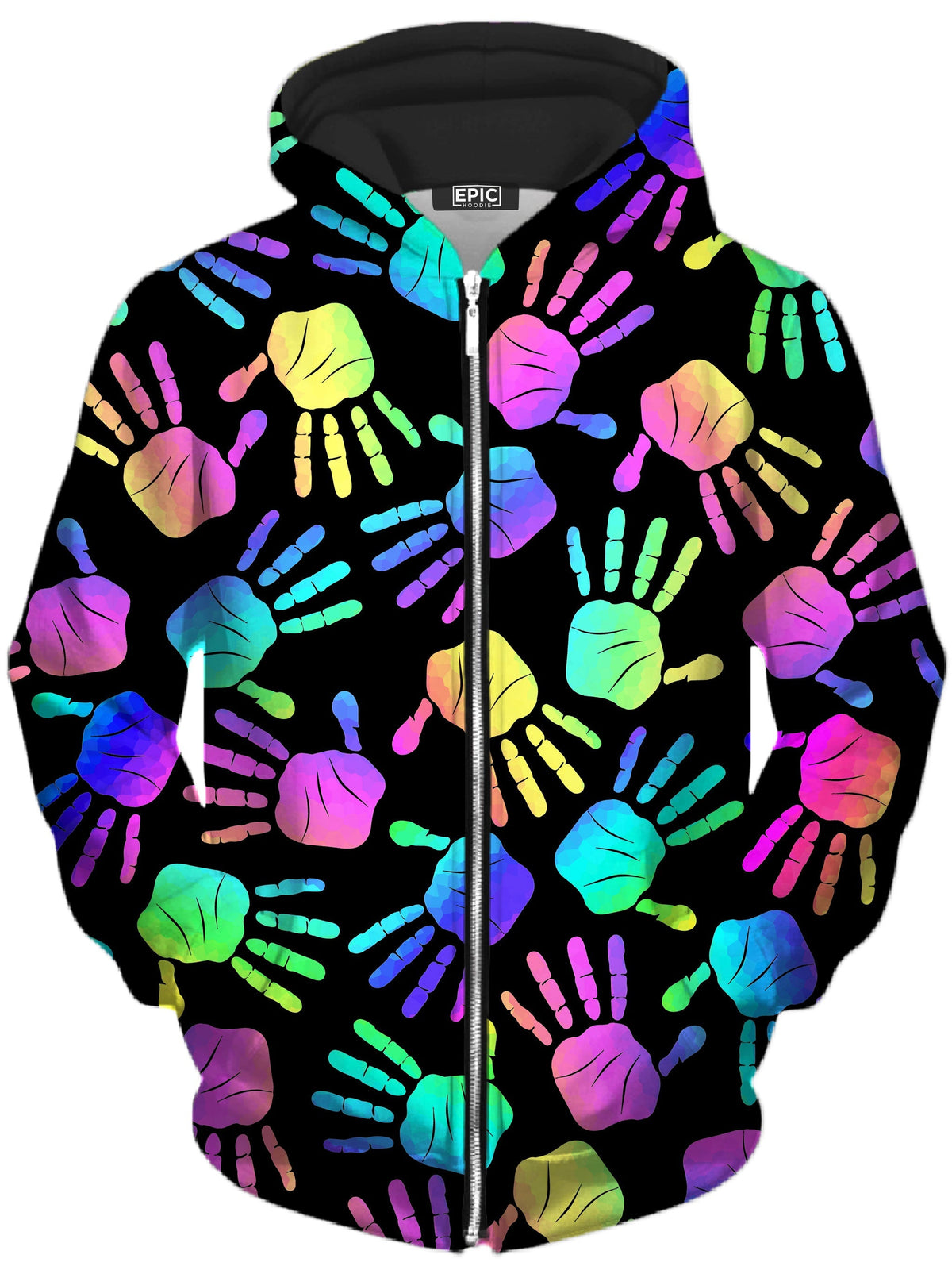 Rave Hands Unisex Zip-Up Hoodie -Moonbestprint