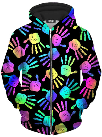 Rave Hands Unisex Zip-Up Hoodie -Moonbestprint