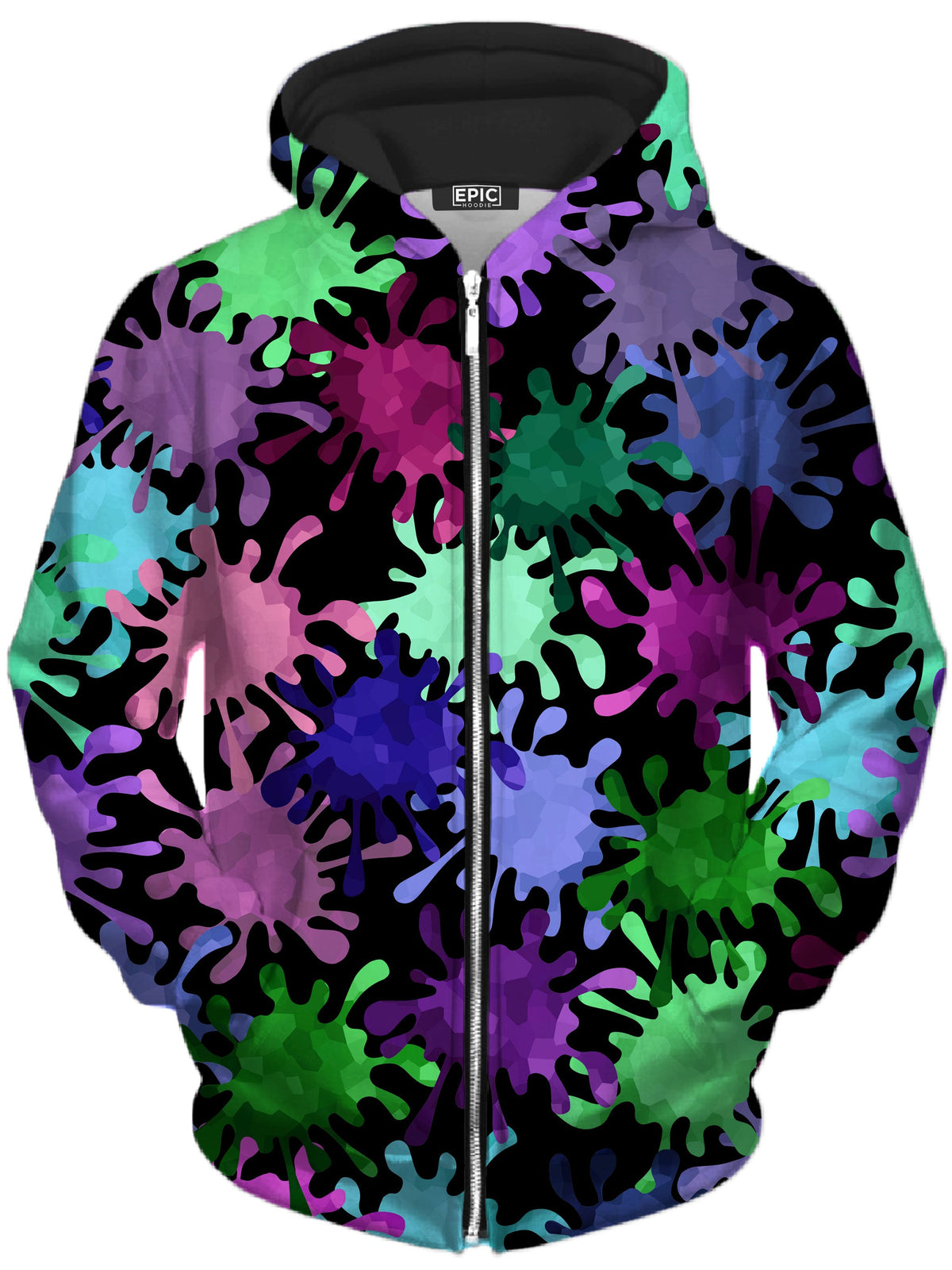 Tripadelic Splatter Unisex Zip-Up Hoodie -Moonbestprint