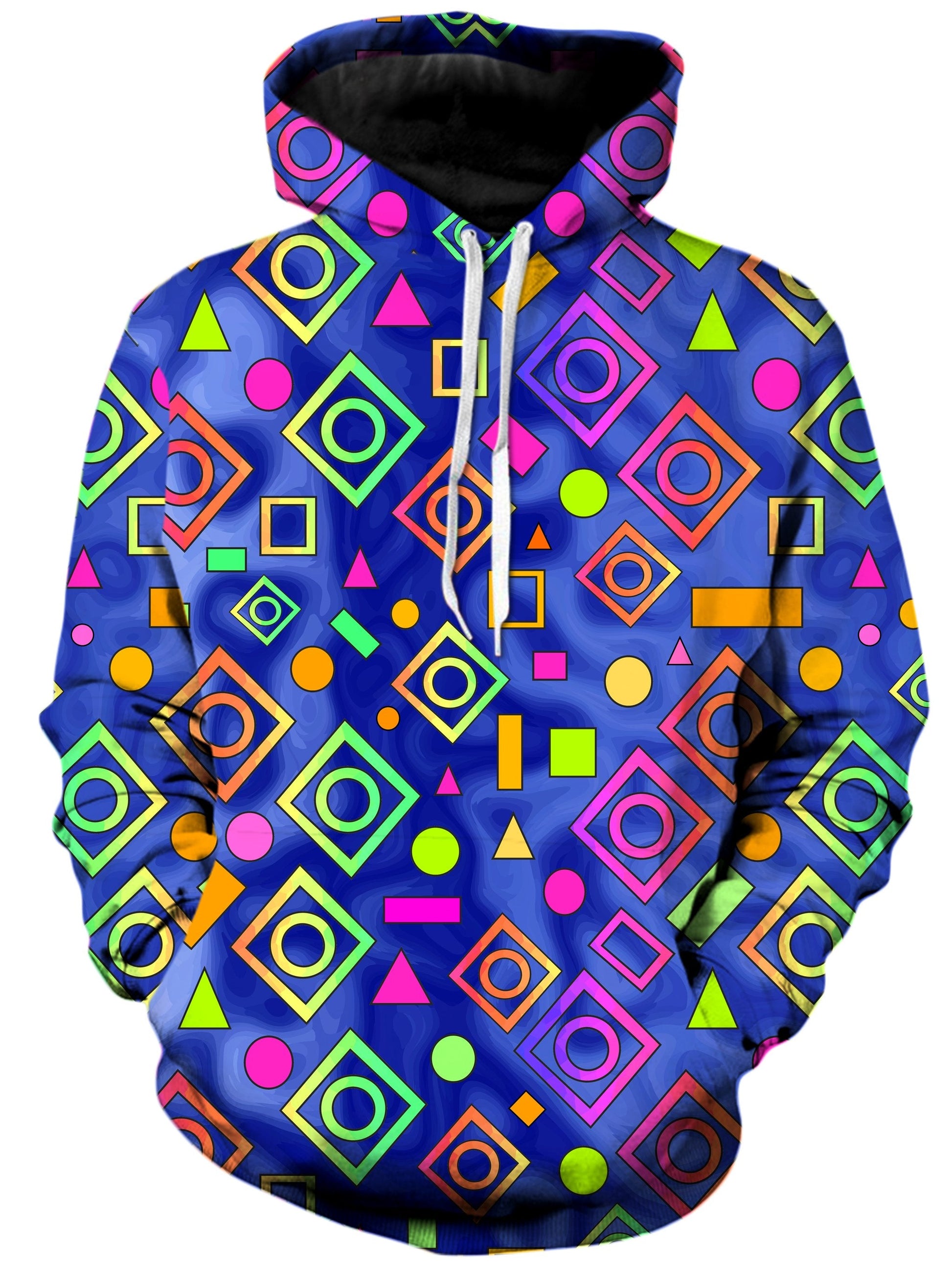 Geometric On Blue Unisex Hoodie -Moonbestprint