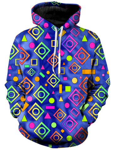 Geometric On Blue Unisex Hoodie -Moonbestprint