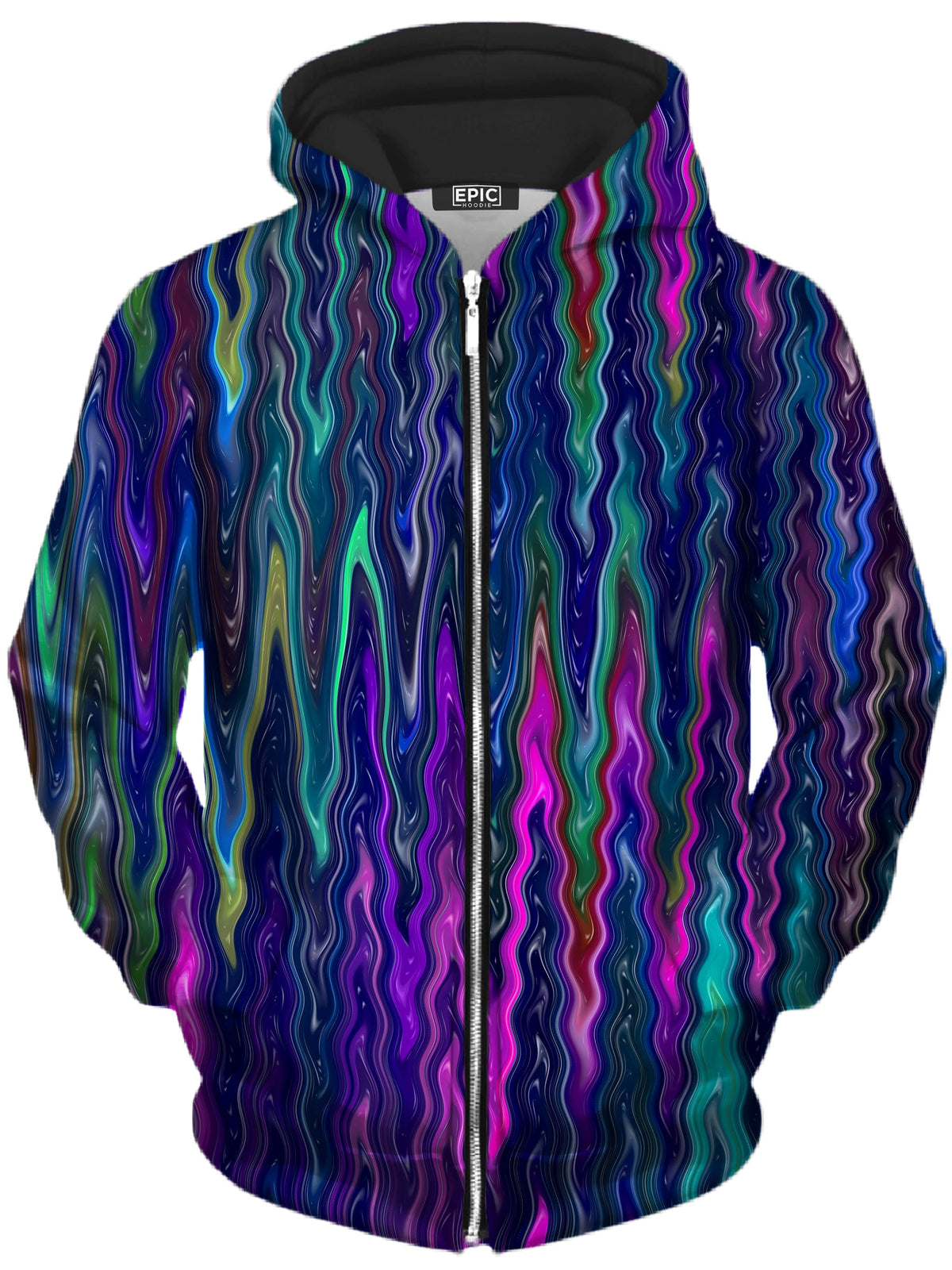 Cosmic Vibrations Unisex Zip-Up Hoodie -Moonbestprint