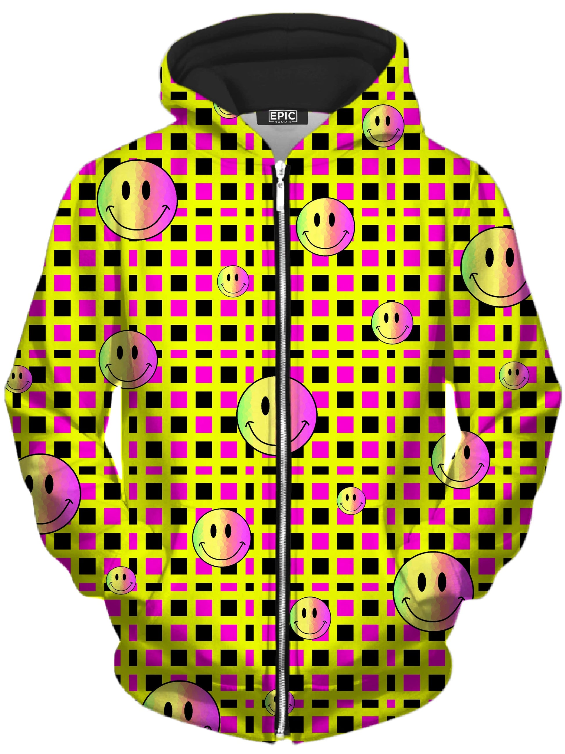 Happy Plaid Unisex Zip-Up Hoodie -Moonbestprint