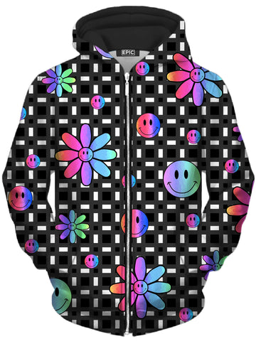 Smiles All Around Unisex Zip-Up Hoodie -Moonbestprint
