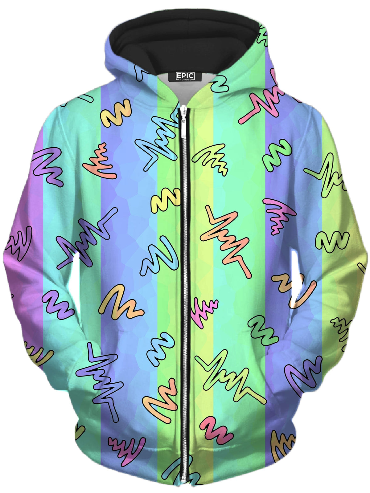 Trippy Doodles Unisex Zip-Up Hoodie -Moonbestprint