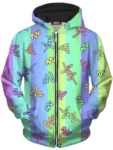 Trippy Doodles Unisex Zip-Up Hoodie -Moonbestprint