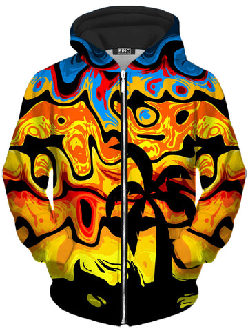 Abstract Summer Sunset Unisex Zip-Up Hoodie -Moonbestprint