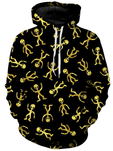 Party Like An Alien Gold Unisex Hoodie -Moonbestprint