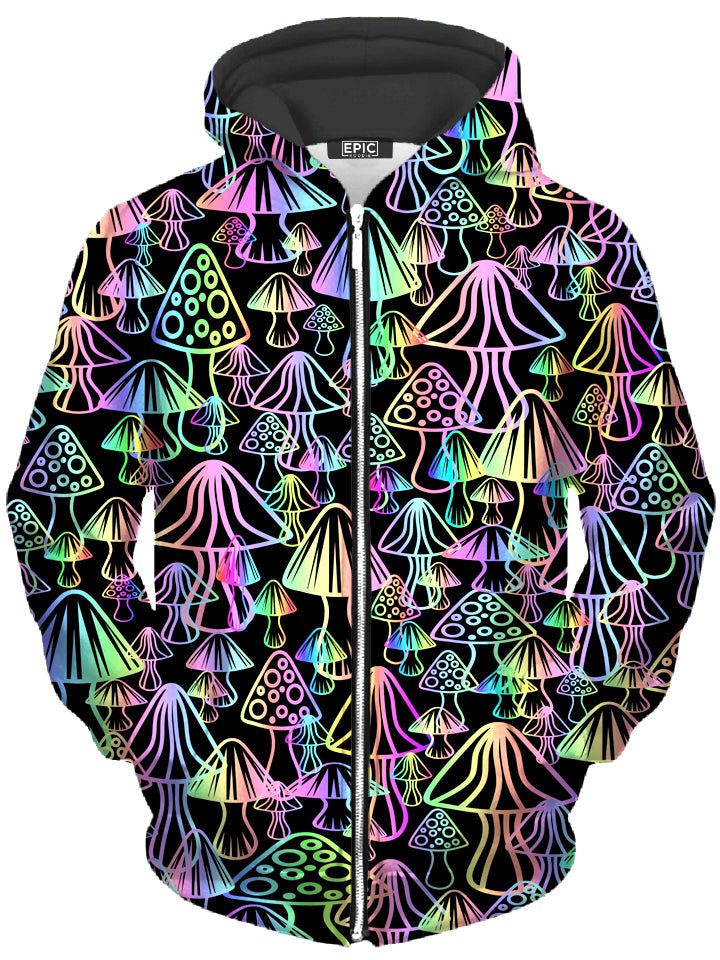 Magic Mushroom Unisex Zip-Up Hoodie -Moonbestprint