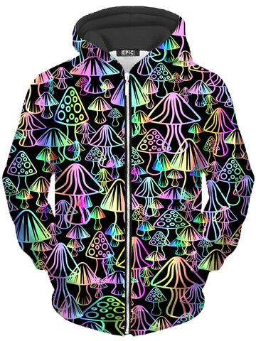 Magic Mushroom Unisex Zip-Up Hoodie -Moonbestprint