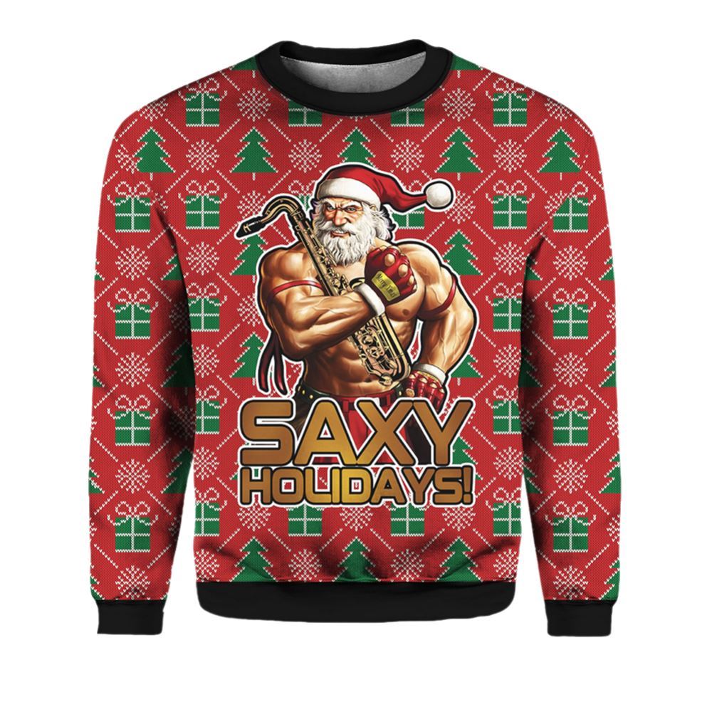 Saxy Holidays Ugly Christmas Sweater - Moonbestprint