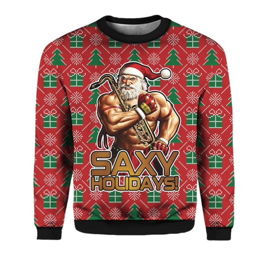 Saxy Holidays Ugly Christmas Sweater - Moonbestprint