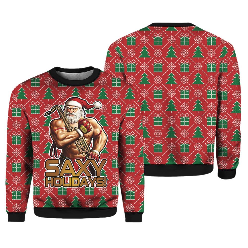 Saxy Holidays Ugly Christmas Sweater - Moonbestprint