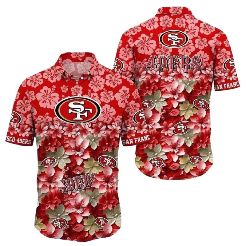 Scarlet Tropics San Francisco 49ers Fanfare 2025 Hawaiian Shirt - Moonbestprint