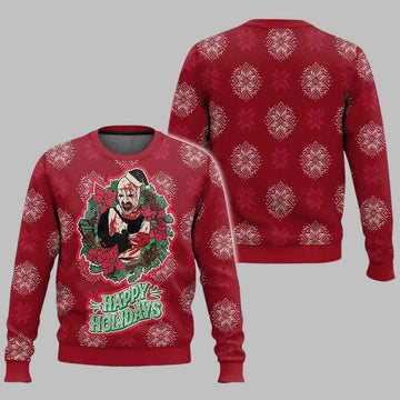Scary Clown Christmas Terrifier Santa Ugly Christmas Sweater – Moonbestprint